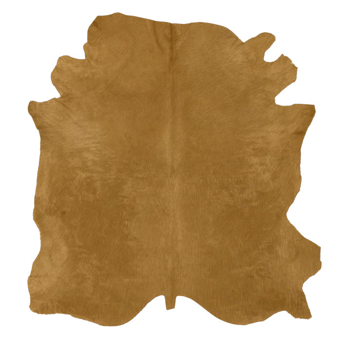 Union Rustic Flachgewebe-Teppich Leeroy aus Kuhfell in Orange | Wayfair.de